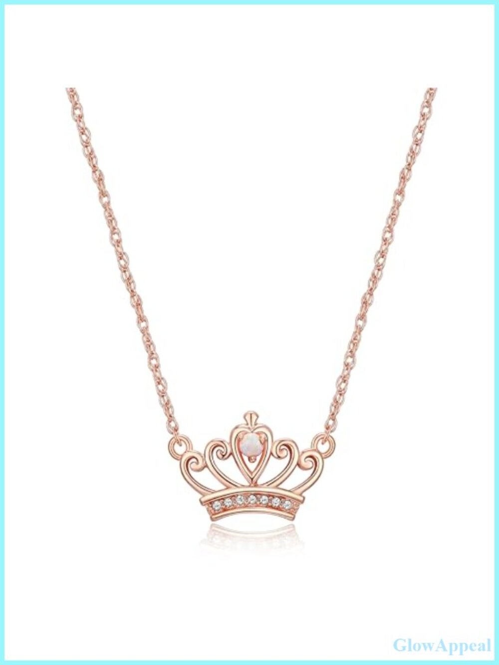 Morgan & Paige 14k Rose Gold Plated Sterling Silver Opal Crown Necklace 18in